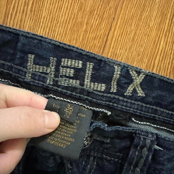 Helix Y2K‎ Baggy Dark Wash Blue Skater Grudge Jeans - Picture 5 of 8